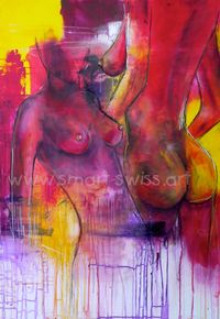 he two red ladies 70 x 100